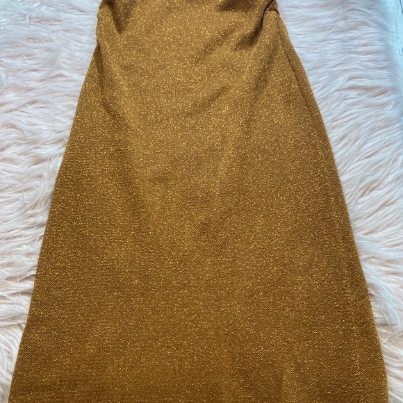 DISSH Nico Bronze Metallic Strapless Midi Dress sz L - Picture 7 of 13